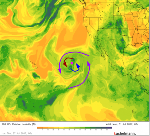Rare Fujiwhara Interaction Forecast Over The Eastern Pacific
