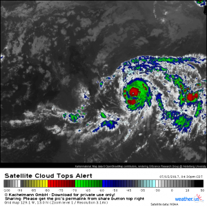 Hurricane Fernanda Continues To Roll Across the Eastern Pacific