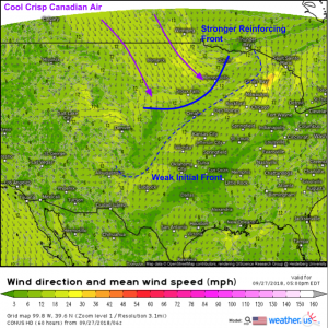 9-27-18: Weak Storm In The Southeast, Next Shot Of Cold Air Arrives In The Northern Plains