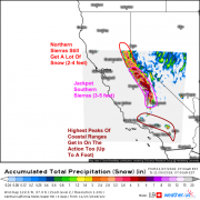 Pacific Storm To Bring Heavy Rain And Mountain Snow To California Today And Tomorrow