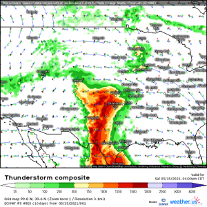 Summer-esque Severe Thunderstorm Risk East of Southern Rockies Today