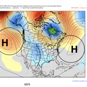 A Meteorological Col Incoming – Ridging on Both Sides of Country with Below Average Heights in The Middle